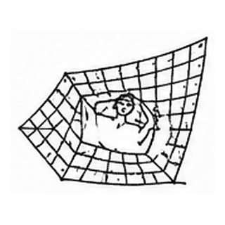 A figure caught in a wide net