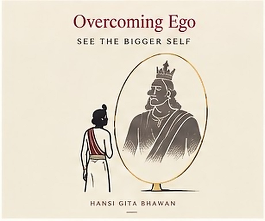 A figure seen from behind, facing an oval mirror in which a crowned king looks back. The card carries its title in English.