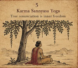 Plate 5 — Karma Sannyasa Yoga: True renunciation is inner freedom